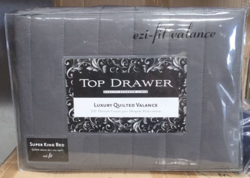 Padded Valance - Top Drawer Polycotton Double (Graphite)