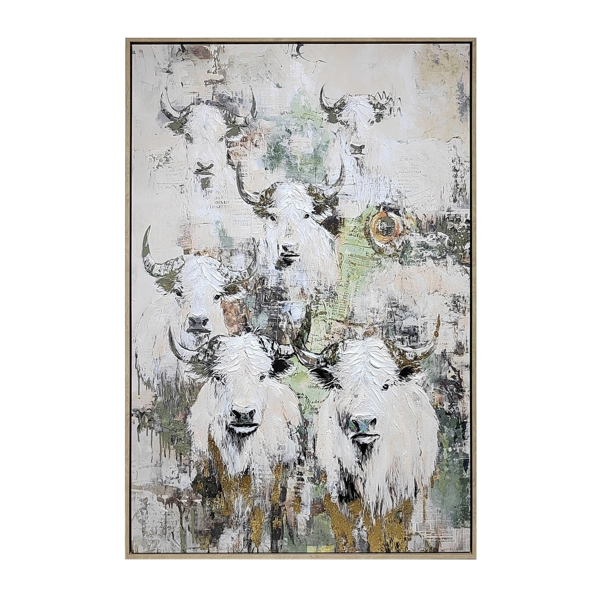FRAMED CANVAS - Cattle 80% HANDPAINTING (80cm x 1.2m)