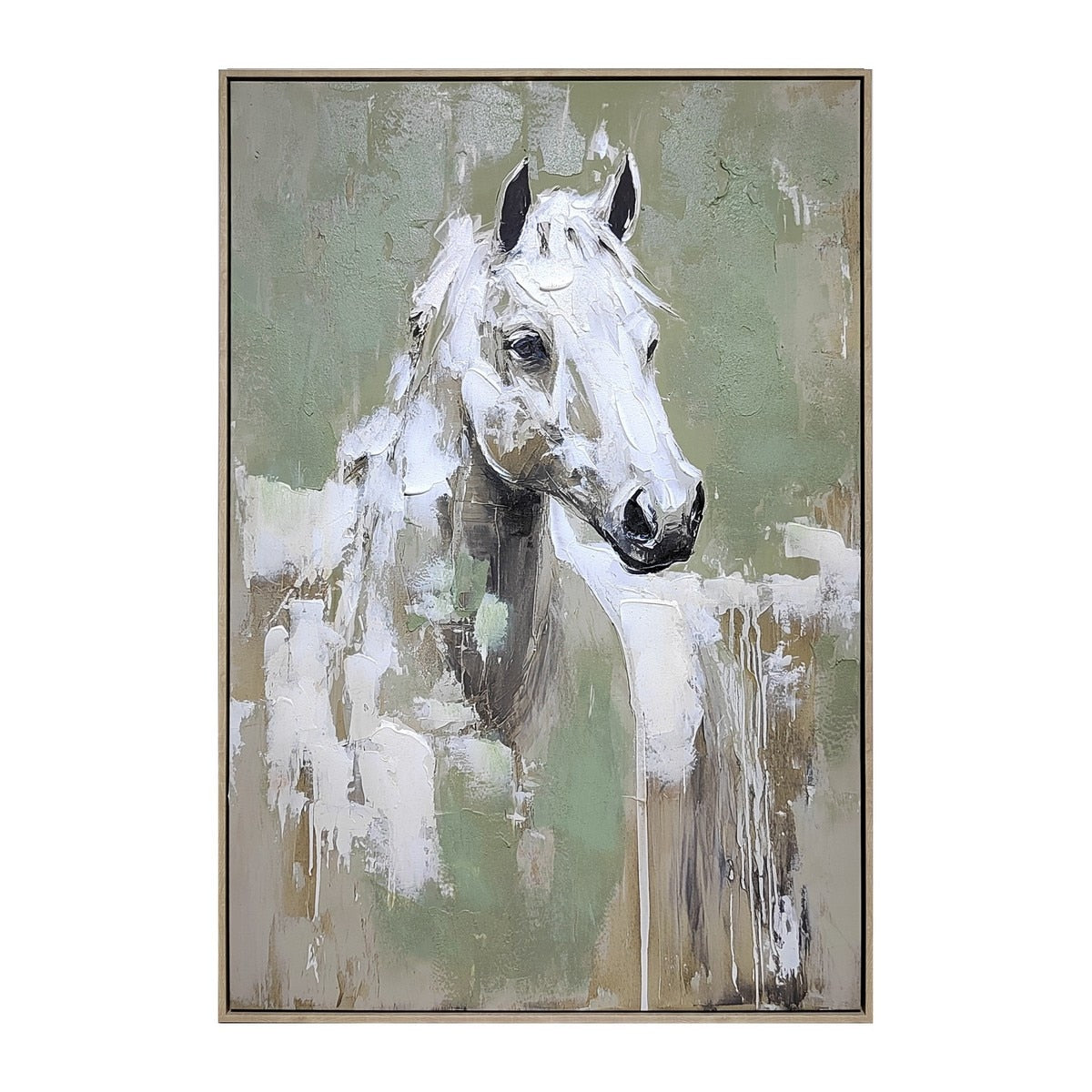 FRAMED CANVAS - Horse 80% HANDPAINTING (80 x 1.2m)