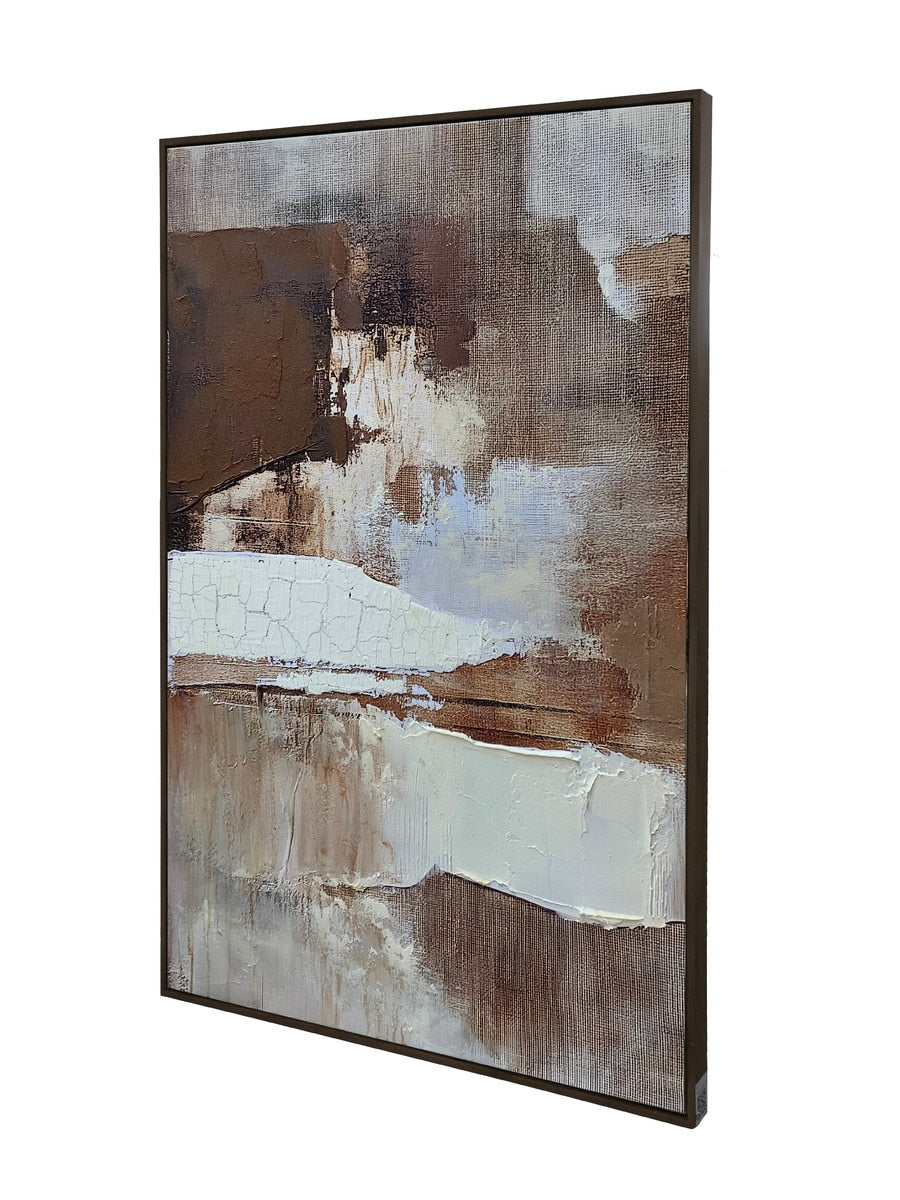 FRAMED CANVAS - Brown 80% HANDPAINTING (80 x 1.2m)