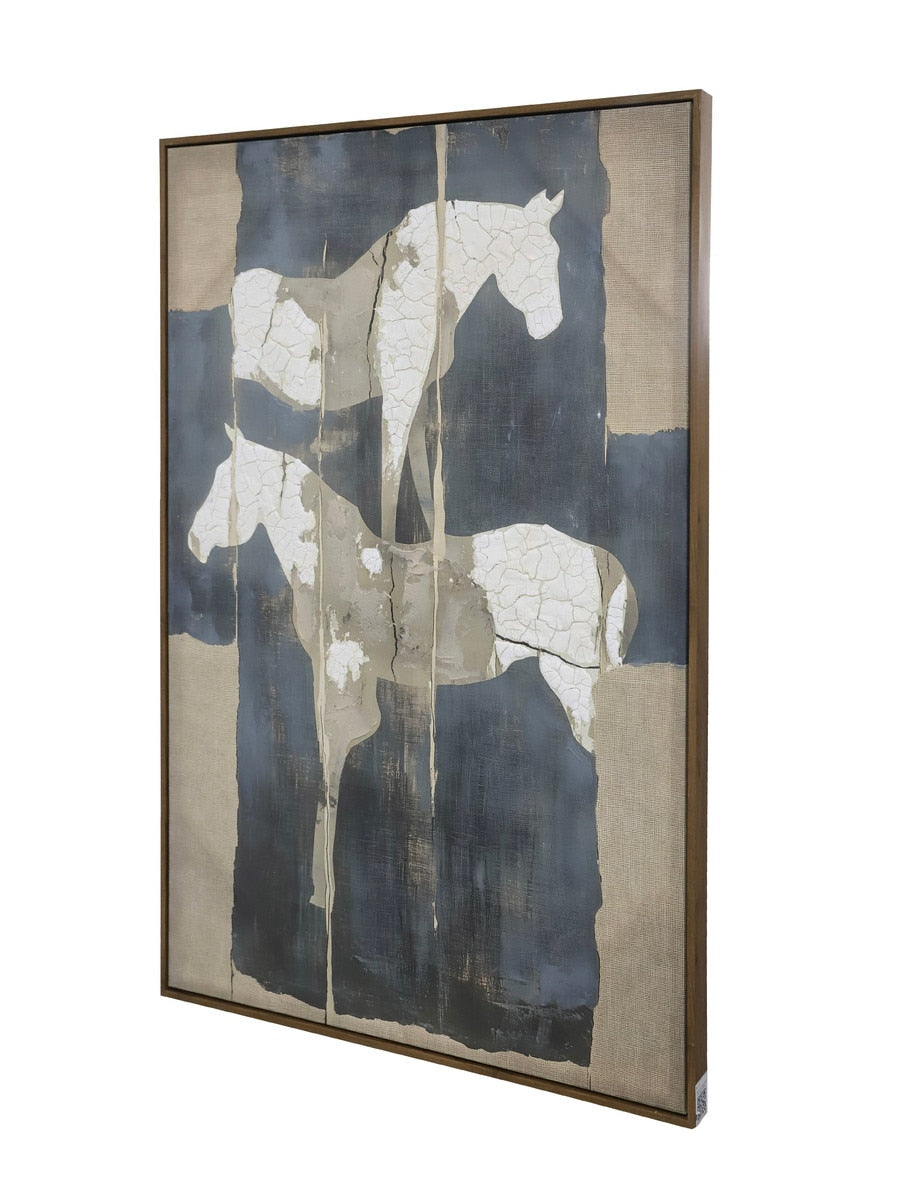 FRAMED CANVAS - Horses 80% HANDPAINTING (80 x 1.2m)