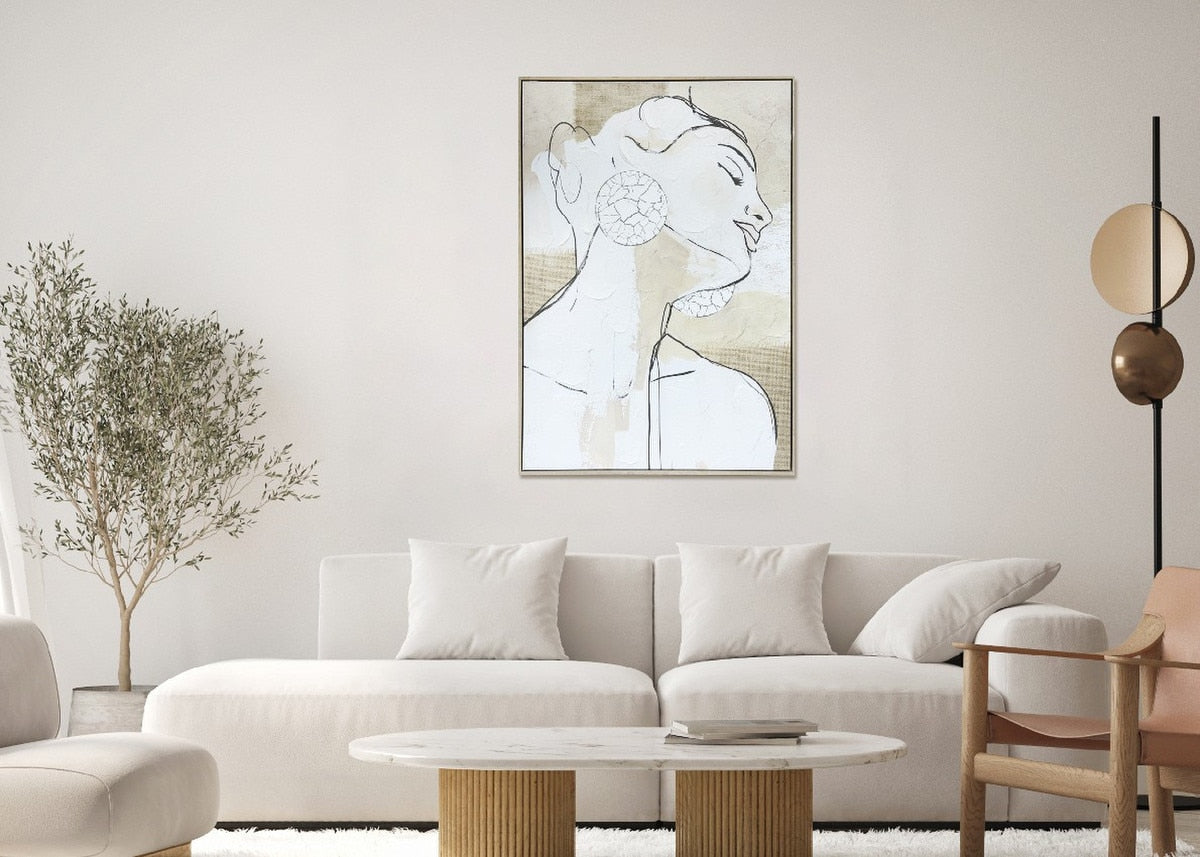 FRAMED CANVAS - FEMININE SILHOUETTE 80% HANDPAINTING (80 x 1.2m)