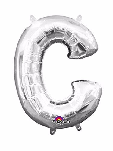 Letter C Silver Megaloon 40cm Foil Balloon