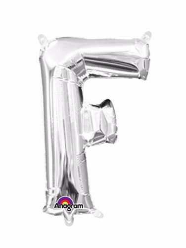 Letter F Silver Megaloon 40cm Foil Balloon