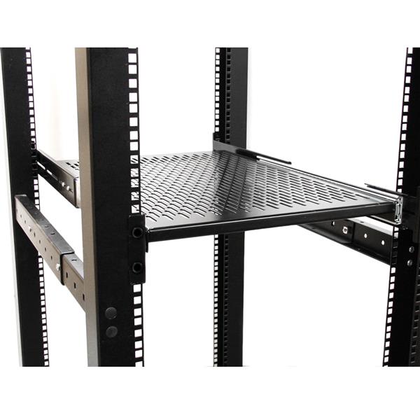 2U Adjustable Mounting Depth Vented Sliding Rack Mount Shelf – 50lbs / 22.7kg