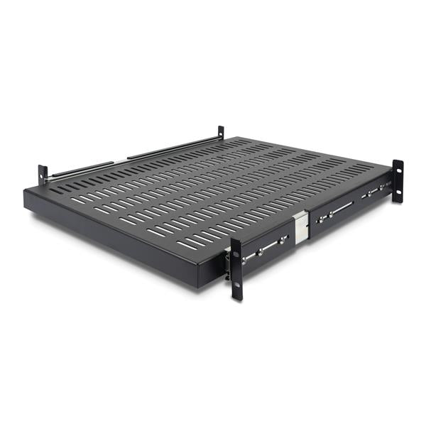 2U Adjustable Mounting Depth Vented Sliding Rack Mount Shelf – 50lbs / 22.7kg