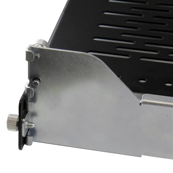 2U Adjustable Mount Depth Vented Sliding Rack Shelf w/ Cable Mgmt - 50lbs/22.7kg