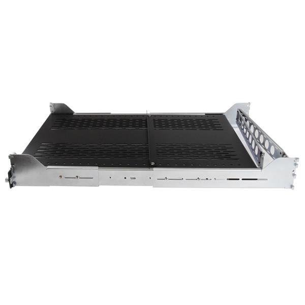 2U Adjustable Mount Depth Vented Sliding Rack Shelf w/ Cable Mgmt - 125lbs