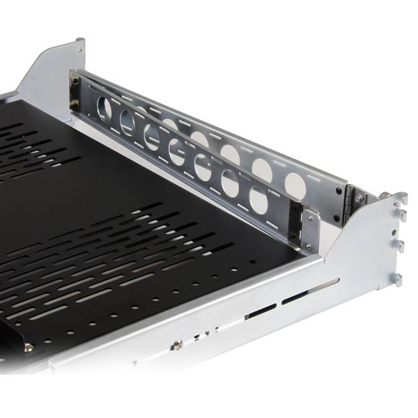 2U Adjustable Mount Depth Vented Sliding Rack Shelf w/ Cable Mgmt - 125lbs
