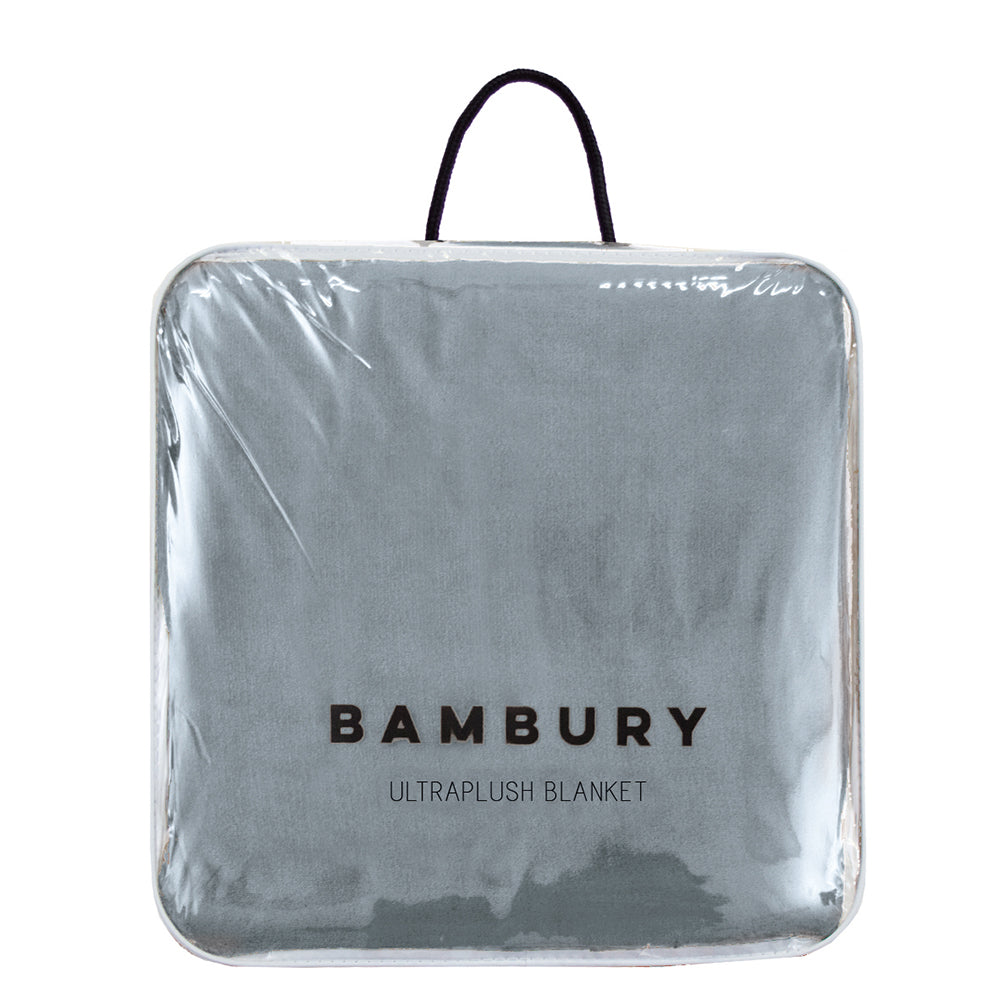 Single Ultraplush Blanket Steel Blue- Bambury