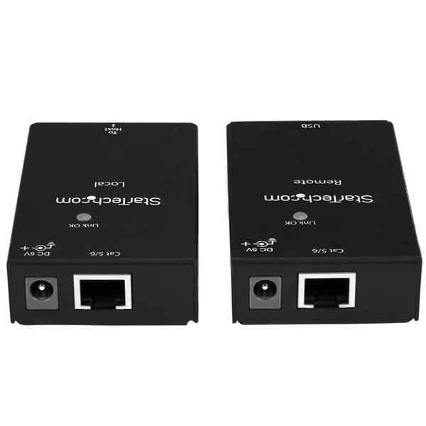 1 Port USB 2.0 Over Cat5 or Cat6 Extender Kit - 165ft (50m) - USB Extender
