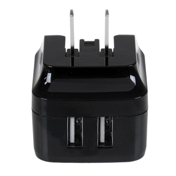 Dual-Port USB Wall Charger - International Travel - 17W/3.4A - Black