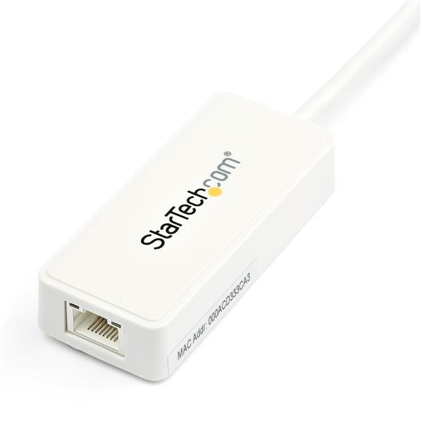 USB 3.0 to Gigabit Ethernet Adapter NIC w/ USB Port - White