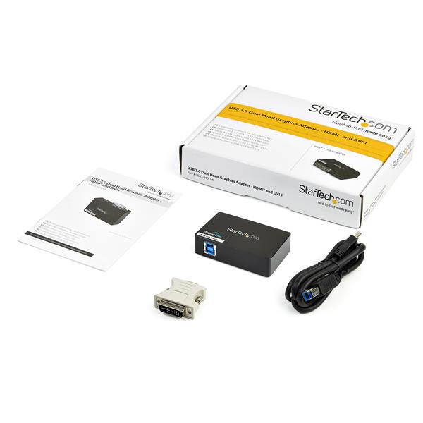 USB 3.0 to HDMI and DVI Dual Monitor External Video Card Adapter
