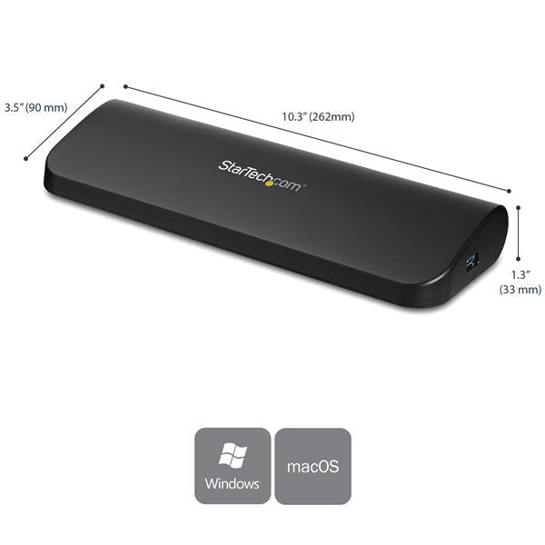 HDMI and DVI/VGA Dual-Monitor Docking Station for Laptops - USB 3.0