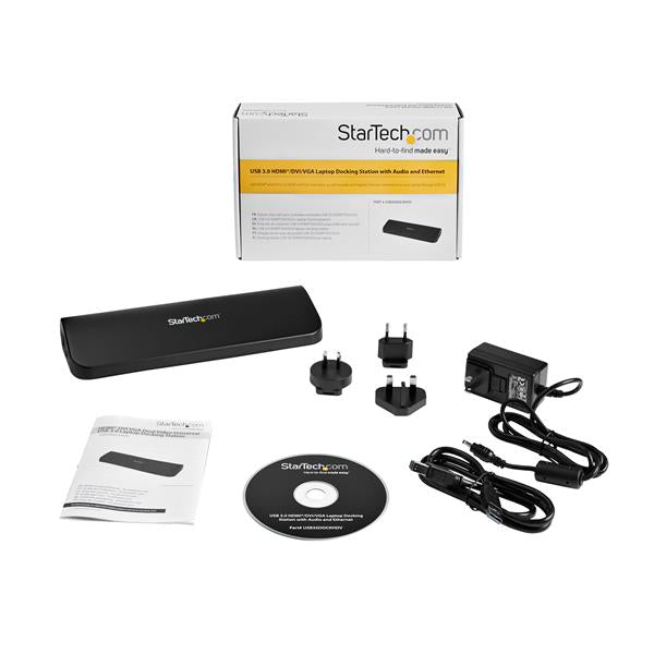 HDMI and DVI/VGA Dual-Monitor Docking Station for Laptops - USB 3.0