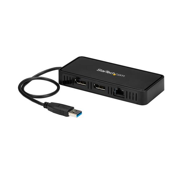 USB to Dual DisplayPort Mini Dock - GbE LAN - Dual 4K - TAA