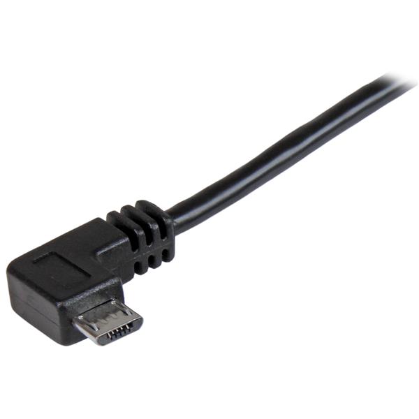 Micro-USB Charge-and-Sync Cable M/M - Right-Angle Micro-USB - 30/24 AWG - 1m 3ft