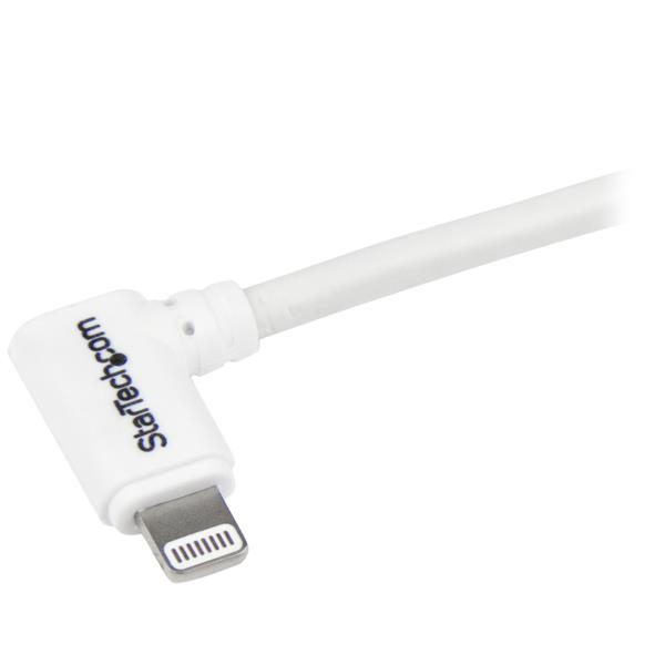 USB to Lightning Cable - Apple MFi Certified - Angled - 1 m (3 ft.) - White