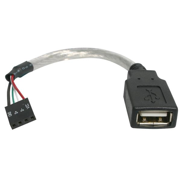 15cm (6in) USB 2.0 Cable - USB A Female to USB Motherboard 4 Pin Header F/F