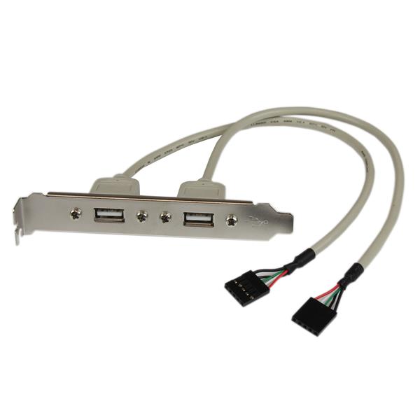 2 Port USB A Female Slot Plate Adapter allowing easy access to two USB A ports for enhanced PC connectivity.