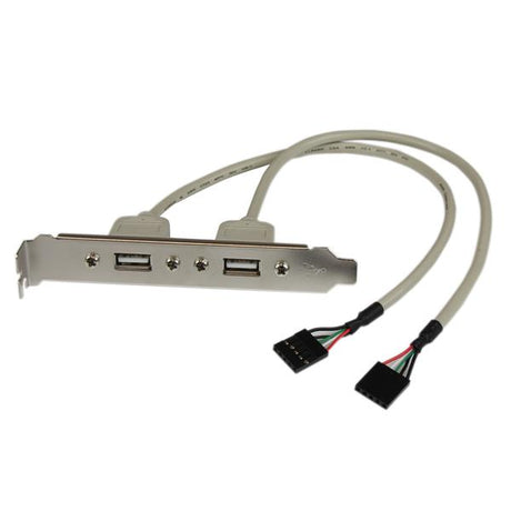 2 Port USB A Female Slot Plate Adapter allowing easy access to two USB A ports for enhanced PC connectivity.