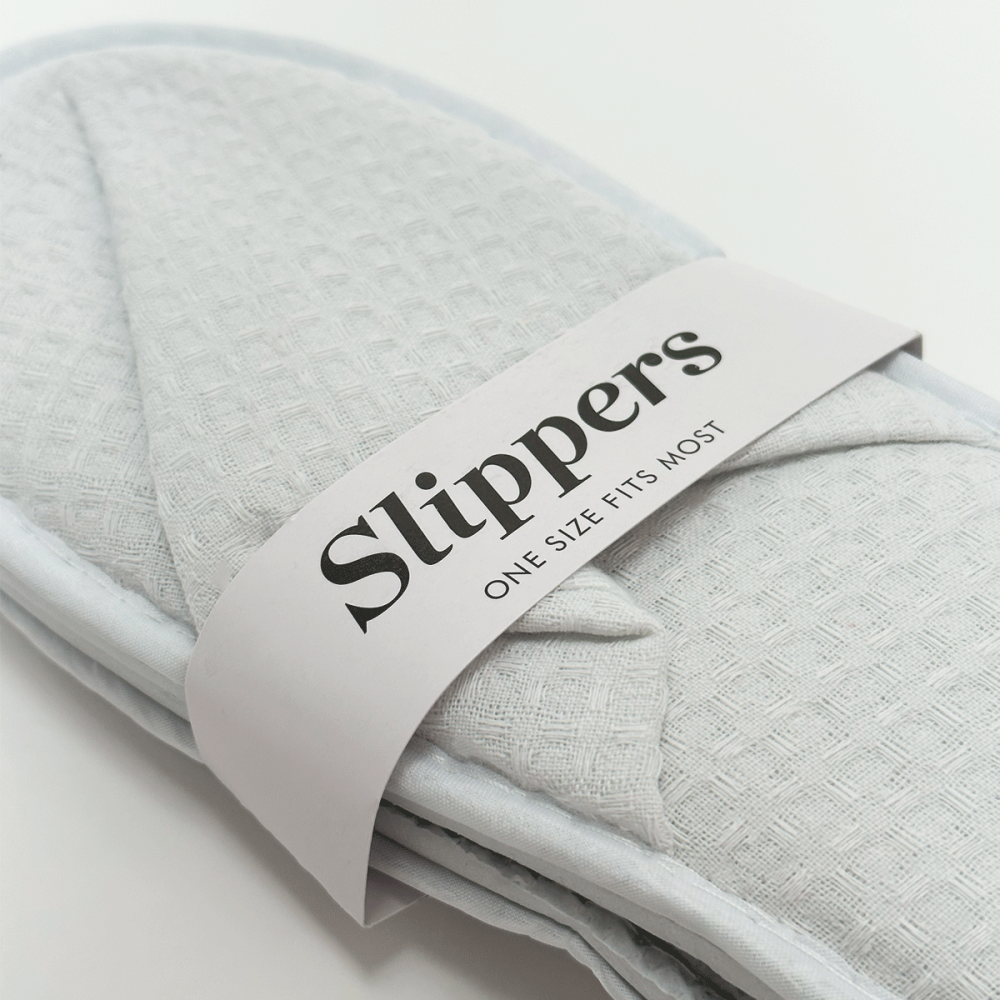 Weavers Cotton Slippers Waffle - Closed Toe with paper band