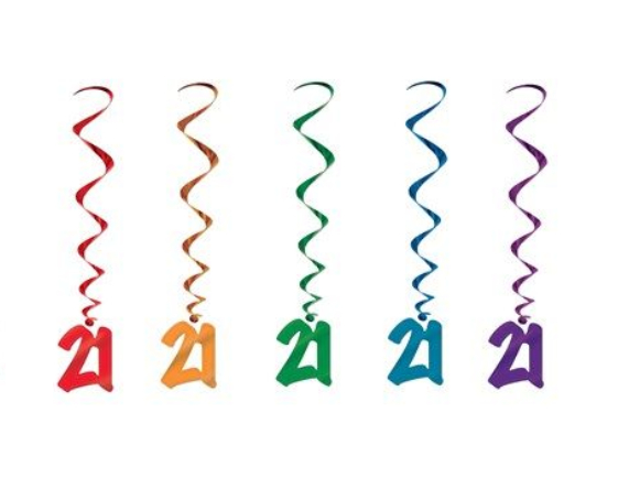 Birthday Decoration Swirls - 21st - CLEARANCE PRICE