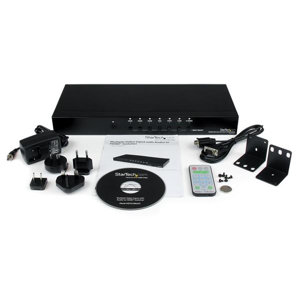 Multiple Video Input with Audio to HDMI Scaler Switcher - HDMI / VGA / Component