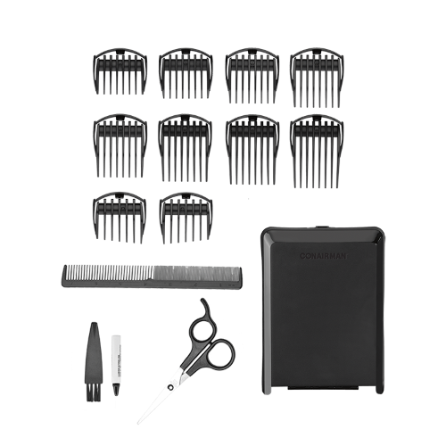 Xpert Hair Clipper by Conairman with Japanese steel blades, adjustable combs, and cordless convenience for professional cuts.