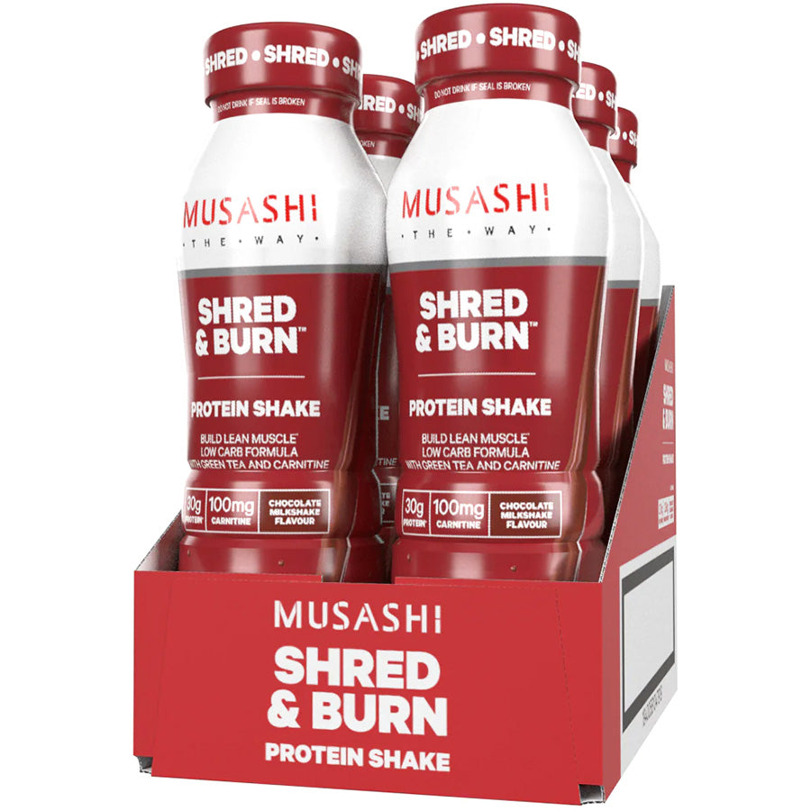 Musashi Shred & Burn Milkshake Chocolate 375ml - Pack of 6
