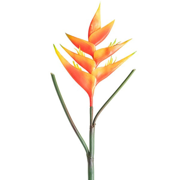 Artificial / Faux Flower - Heliconia Flower Stem Orange