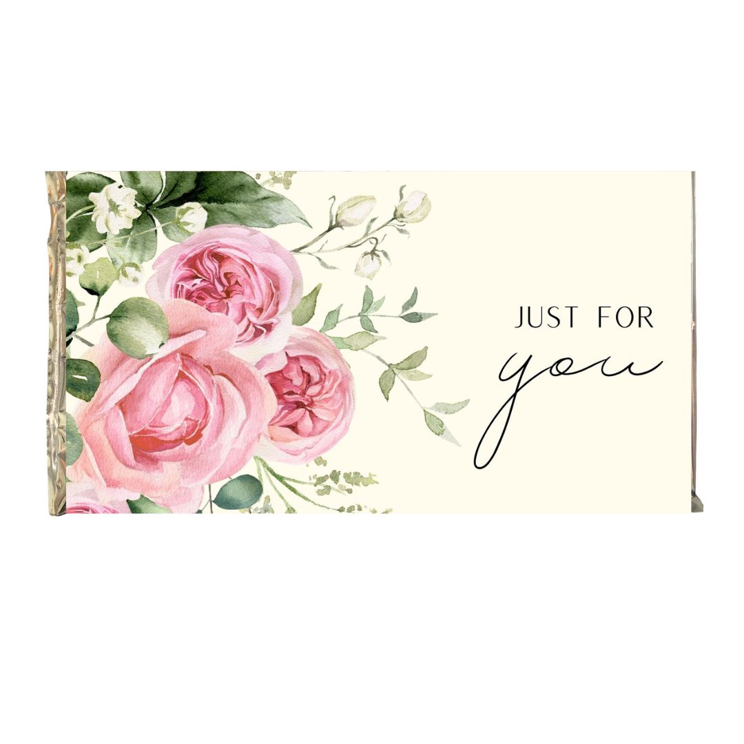 Milk Chocolate Bar with Just For You Text. NZ Made.