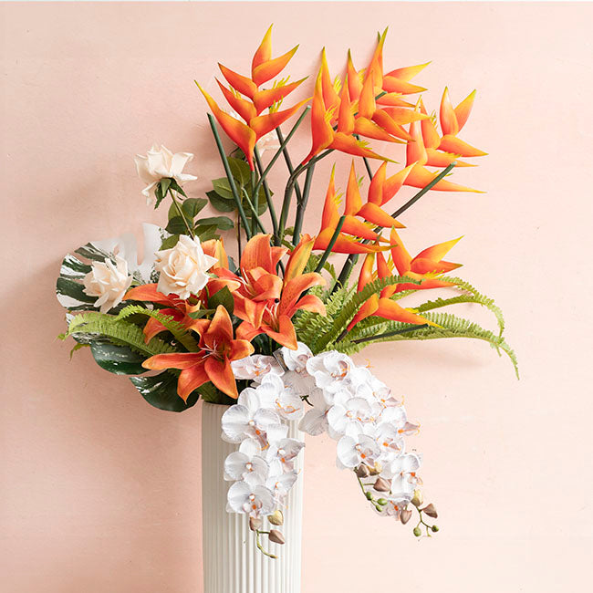 Artificial / Faux Flower - Heliconia Flower Stem Orange