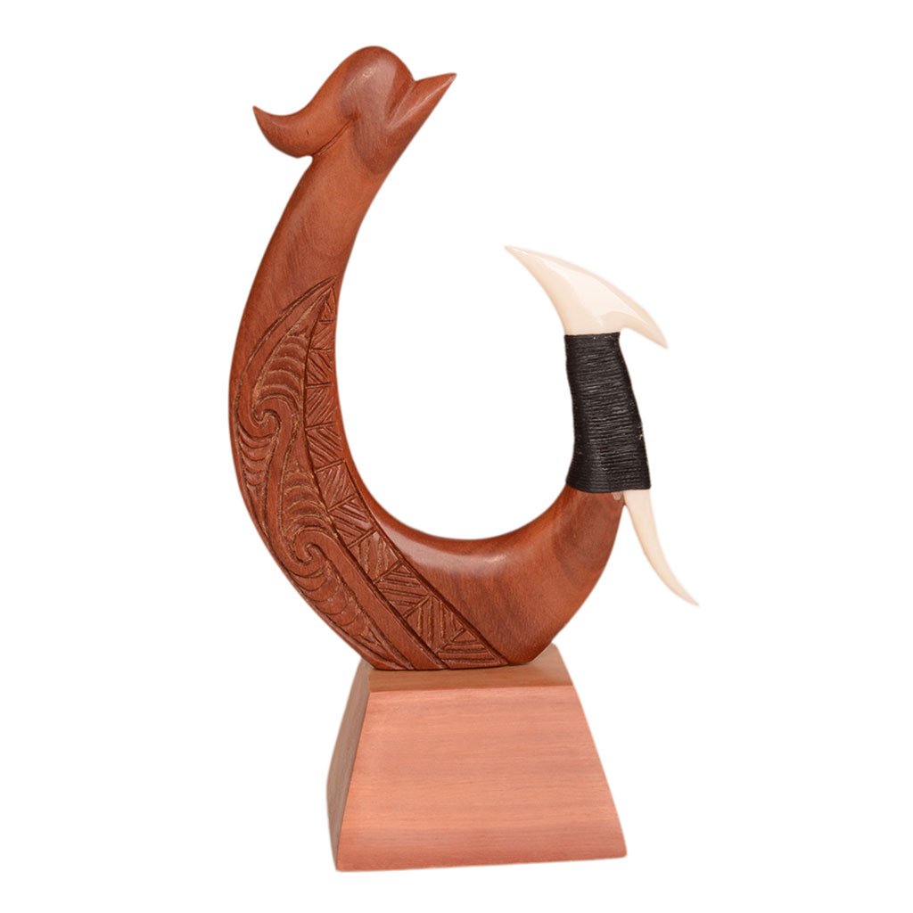 Wooden fish hook on stand