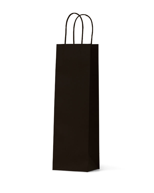 Single Wine Bag - Black Kraft (100/ctn)