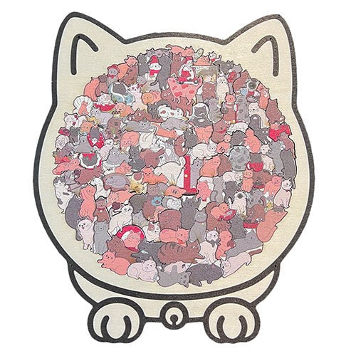 Jigsaw Puzzle - Wooden Cartoon Cat (20.3 x 24cm)