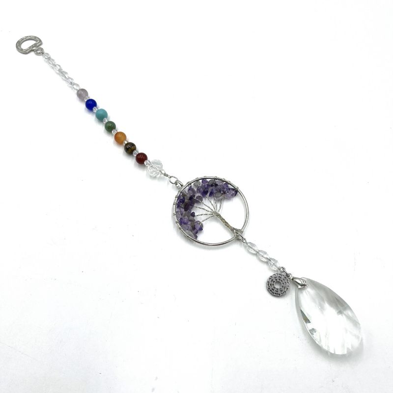 Suncatcher - Tree of Life Crown Chakra Amethyst (32.5cm)
