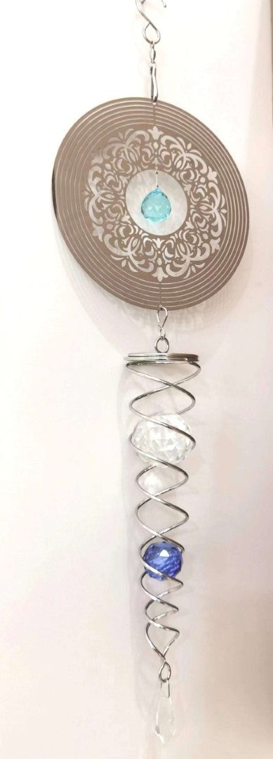 Wind Spinner - Blue Arabesque (39cm x 15cm)