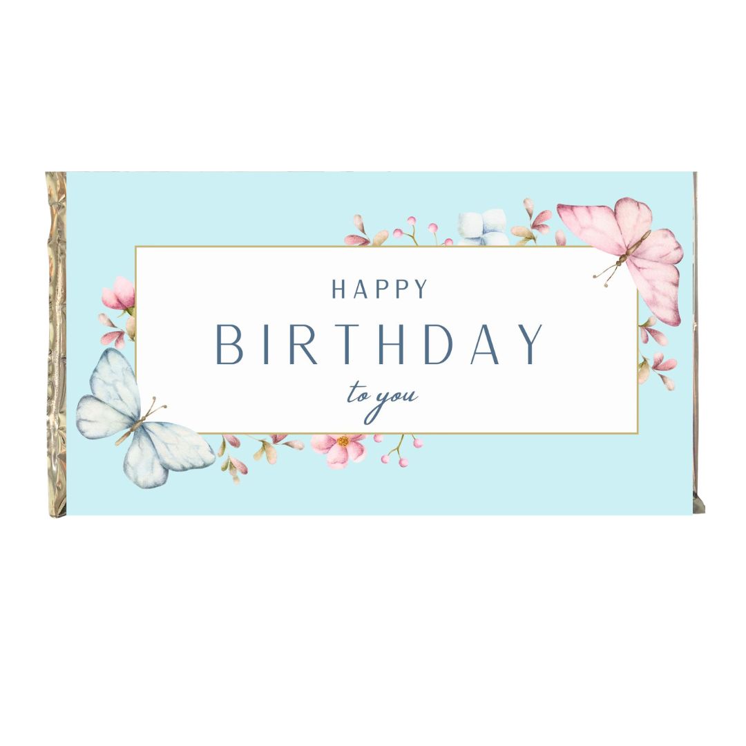 Milk Chocolate Bar with Happy Birthday Text. NZ Made.