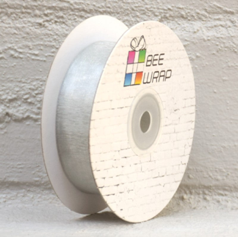 Organza Ribbon - 25mm x 50mtrs SILVER