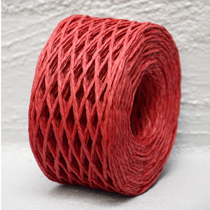 Red paper twine, 2mm thickness, 100 meters long, ideal for crafting and gift wrapping.