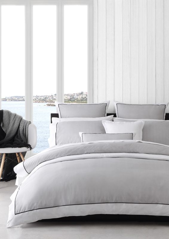 King Duvet Cover - Set - ESSEX PEWTER - LOGAN & MASON