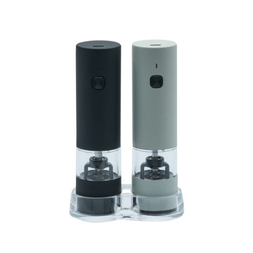 Electric Salt and Pepper Mill Set - Wilkie Brothers Black and White (15cm)