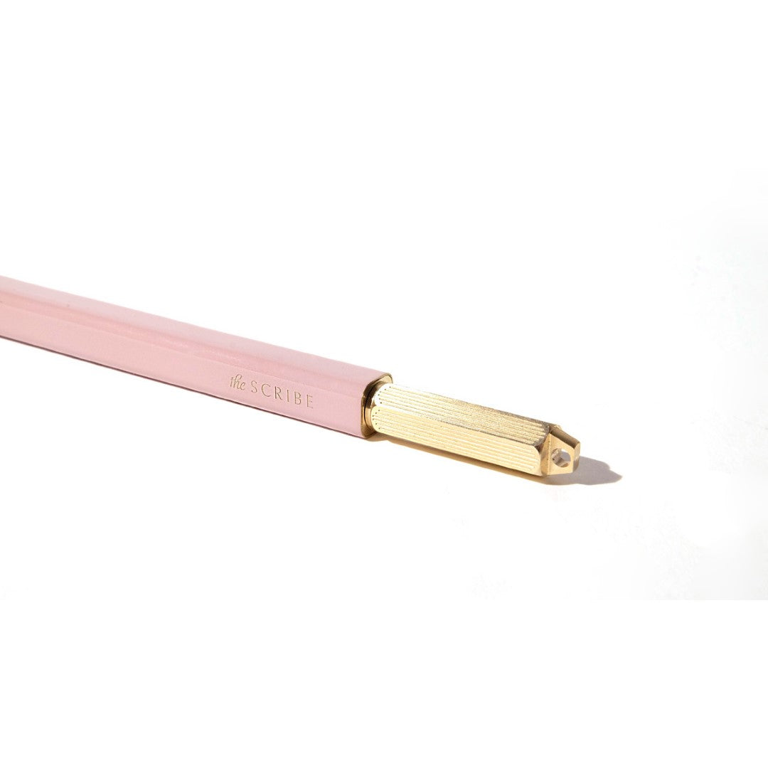 Ferris Wheel Press The Scribe Lady Rose Medium pen with glossy rose copper body, brass crown, and smooth archival ink refill.
