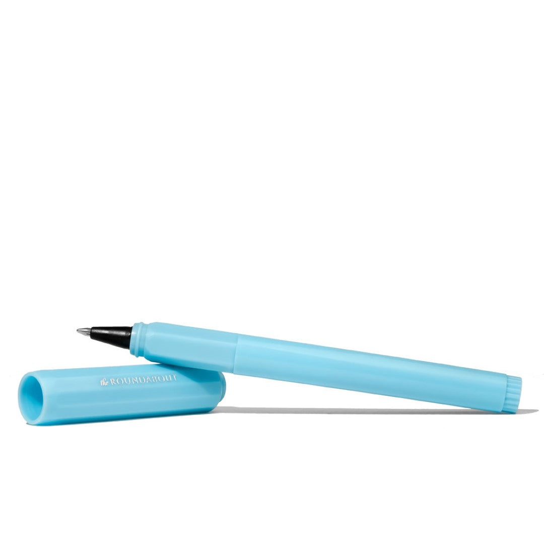 Ferris Wheel Press Rollerball Pen with Feathered Flight design, featuring smooth ink flow and refillable ink converter.