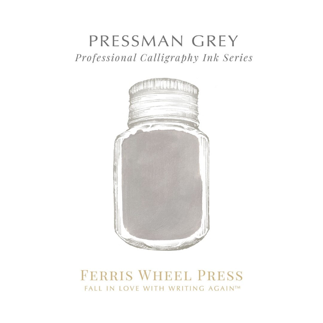Ferris Wheel Press Calligraphy Ink in Pressman Grey, 28ml, smooth-flowing ink for stunning calligraphy and crafting projects.