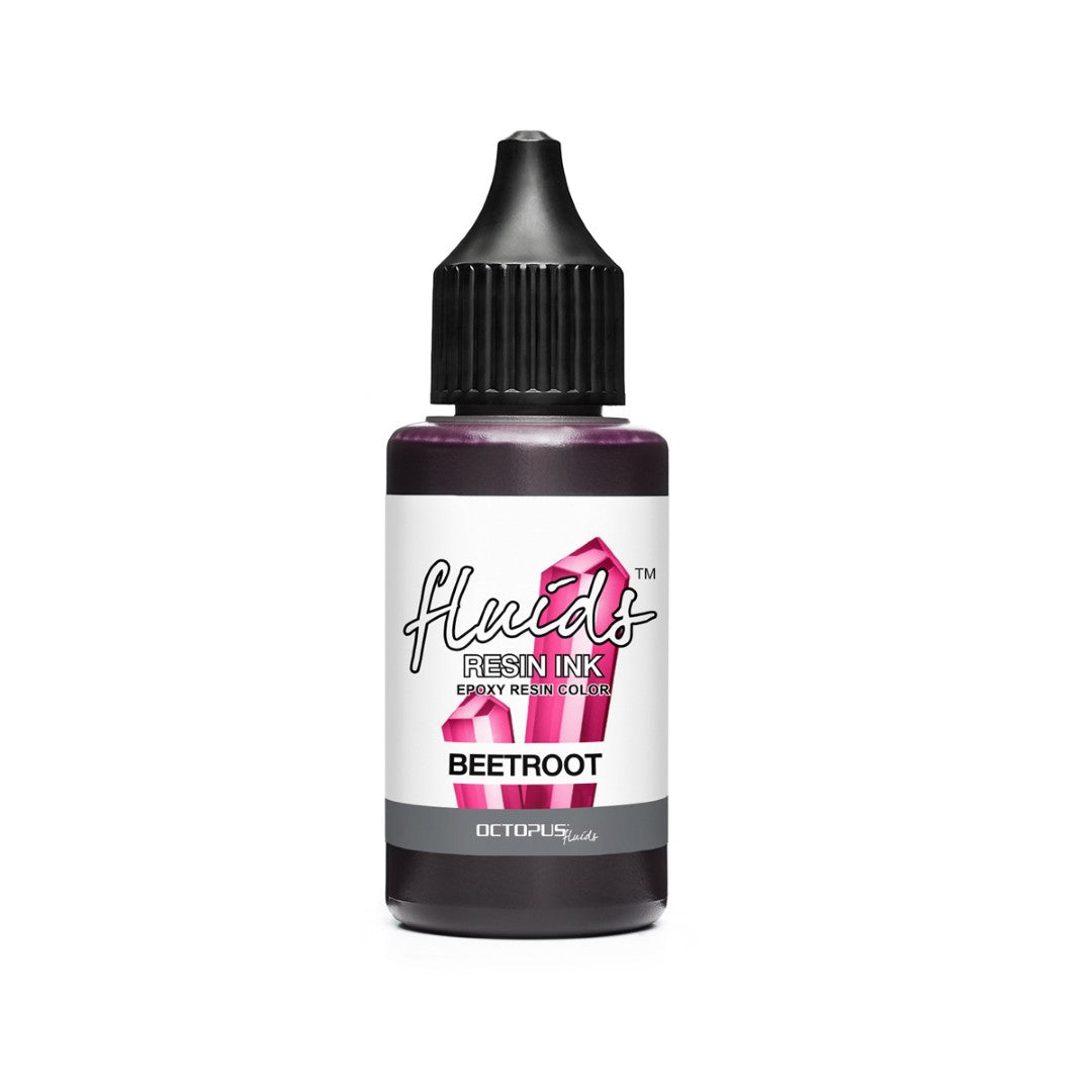 Vibrant Beetroot Red resin ink in a 30ml bottle, ideal for coloring various resin types and enhancing creative projects.