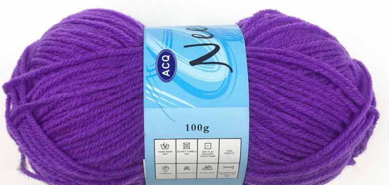 YARN - ACRYLIC Purple 100G (Set of 12)