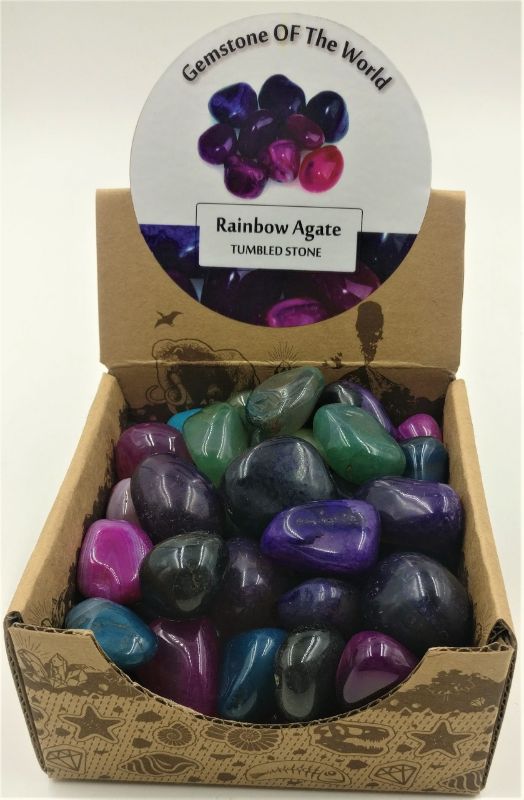Tumbled stone - Rainbow Agate (Box of 50)